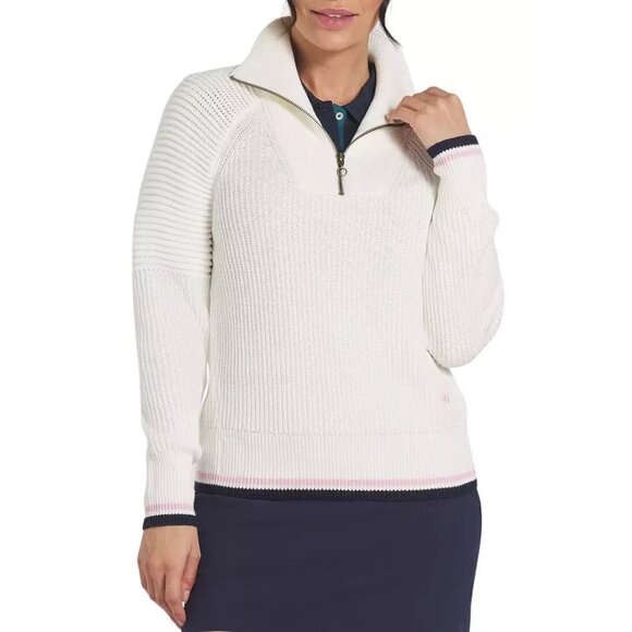 Puma X Arnold Palmer Women's Medium Golf Sweater Warm White 1/4 Zip Preppy - Picture 5 of 9